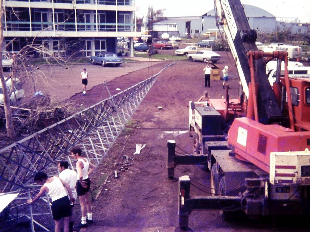 Putting up an antenna. Picture: Supplied