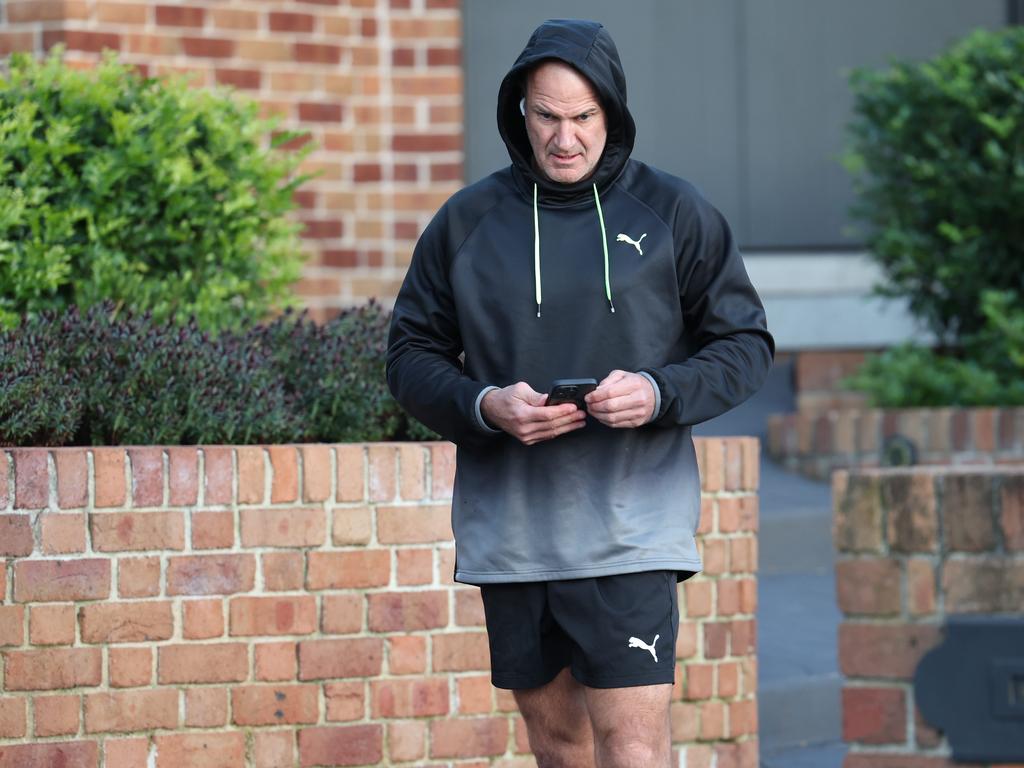 Sacked Eels coach Brad Arthur goes for a run early in this morning. Picture: Rohan Kelly