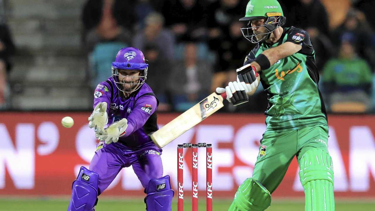 Glenn Maxwell (right) captained the Melbourne Stars to an unlikely grand final finish in the Big Bash League this Summer, including playing a match-winning knock in the side's semi-final against Hobart Hurricanes. Picture: ROB BLAKERS/AAP