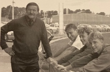 Kevin Polkinghorne with his sons John (left), Travis and Grant. Picture: Contributed.