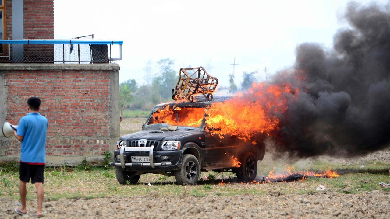 The unrest in Manipur state erupted after a protest march by a tribal group last week sparked clashes, with vehicles and houses set on fire and authorities firing tear gas.