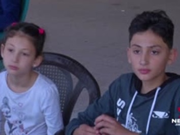 Australian boy 12-year-old Yazan Hellis and his seven-year-old sister are trapped with their mum in Gaza. Picture: 7 NEWS