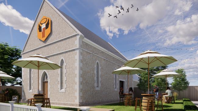 An artist’s impression of Little Blessing Brewery planned for the Laura Baptist Community Church.