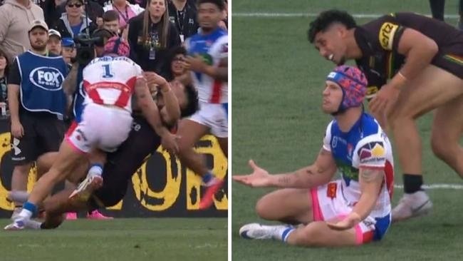 Ponga was baffled by the call. Photo: Fox Sports