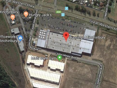 Bunnings Warehouse store in Minchinbury. Picture: Google Earth