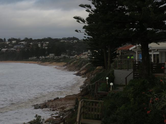 Up to a dozen home are under threat of erosion after huge seas have battered Wamberal Beach. Picture: Richard Noone