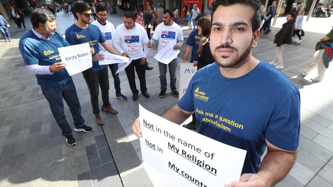 Waleed Shah, spokesman for Adelaide’s Ahmadiyya Muslim Association, in Rundle Mall. Pic: Tait Schmaal