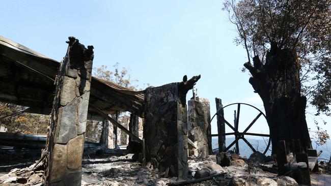 The remains of Binna Burra Lodge after the bushfire. Picture: Nigel Hallett