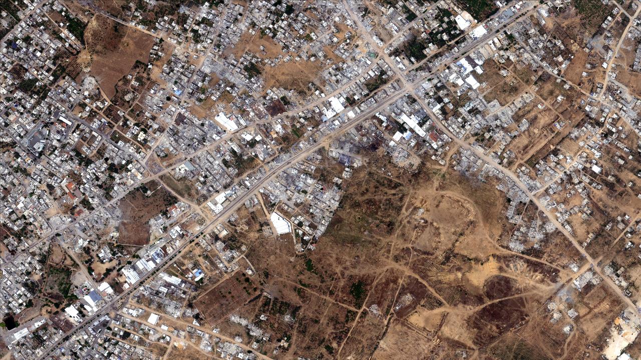 The Gaza War Cemetery and surrounding area in Gaza, Palestine. Satellite image taken on July 2024. Picture: SkyWatch