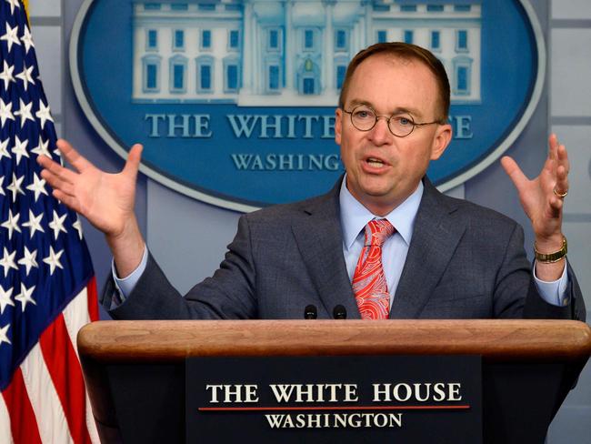 White House Acting Chief of Staff Mick Mulvaney speaks during a press briefing at the White House in Washington, DC, on October 17, 2019. (Photo by JIM WATSON / AFP)