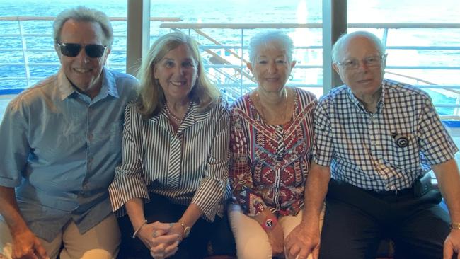 Rona and Michael Dobrin with American friends Bert and Harriet Reitman (left) from Florida onboard the Ruby Princess. Harriet also contracted COVID-19.