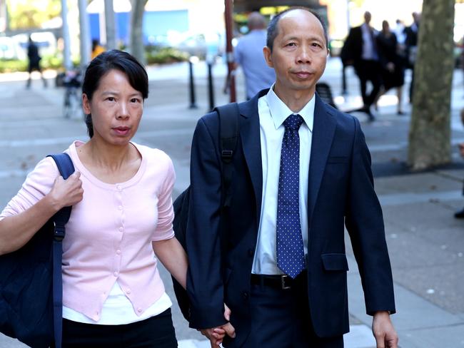 Robert Xie with his wife Kathy leaving the NSW Supreme Court during his long running murder trial. Picture: News Corp