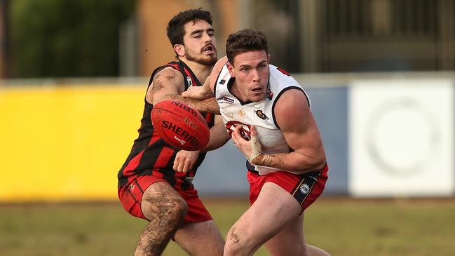 Plympton captain Brodie McLeod had another standout game for the Bulldogs. Picture: James Elsby