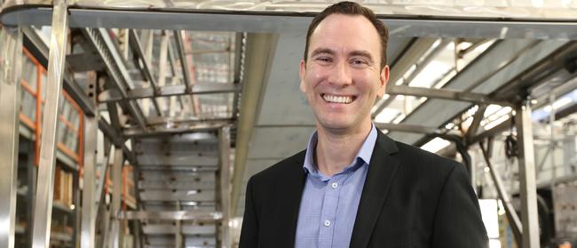 Transit Australia group CEO Michael McGee pictured at the company’s bus manufacturing facility at Burleigh Heads. Picture: Jono Searle.