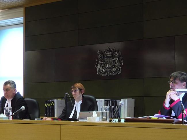 05-06-19 - The matter of George Pell v R  at The Supreme Court of Victoria . L-R - Court of Appeal president Chris Maxwell , Chief Justice Anne Ferguson, Justice Mark Weinberg. The court has allowed us to one screen grab from live stream vision it must be a single picture of the three judges. Supplied: The Supreme Court of Victoria