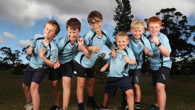 Charlie Rose 9, Harry Rose 11, George Anagostis 11, Jack Smith 6, Josh Beattie 10, Henry Smith 10 who are some of the members of the Waimea Heights Primary School team who will take part in the City to Casino fun run. Picture: Nikki Davis-Jones