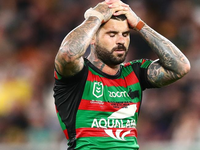 BRISBANE, AUSTRALIA - OCTOBER 03:  Adam Reynolds of the Rabbitohs looks dejected during the 2021 NRL Grand Final match between the Penrith Panthers and the South Sydney Rabbitohs at Suncorp Stadium on October 03, 2021, in Brisbane, Australia. (Photo by Chris Hyde/Getty Images)