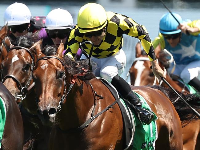SYDNEY, AUSTRALIA - JANUARY 25: Aaron Bullock riding Clear Thinking win Race 3 TAB Highway Handicap  during Sydney Racing at Royal Randwick Racecourse on January 25, 2025 in Sydney, Australia. (Photo by Jeremy Ng/Getty Images)