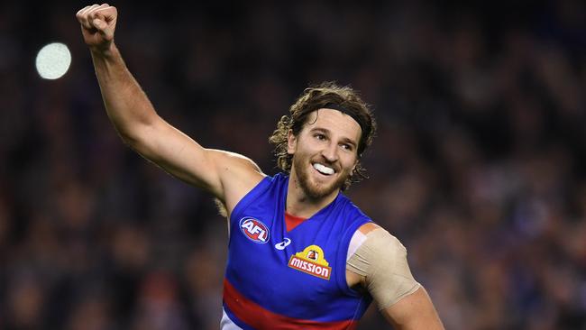 Marcus Bontempelli was labelled the game’s premier player by Tim Watson. Picture: AAP Image/Julian Smith.