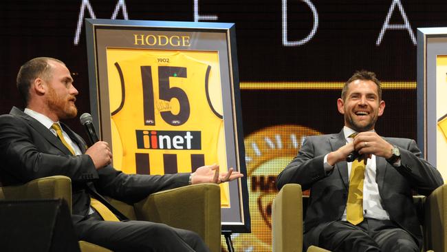 Jarryd Roughead and Luke Hodge to lock horns in Round 17. Picture: Andrew Henshaw