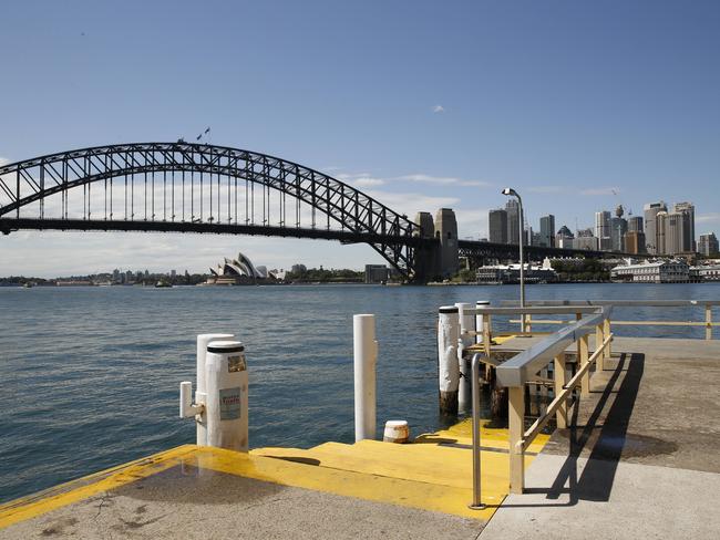 Friends of Sydney Harbour at McMahons Point Ferry Wharf where they have won a battle with the RMS to make the planned new wharf smaller. Pictured is (left) John Molyneux, Pat Bollen and Ian Curdie.