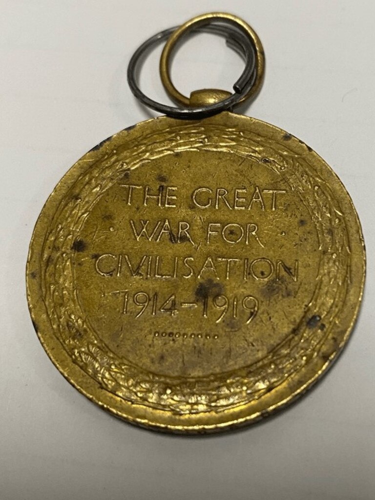 The war medal belonging to Private R.S.G. Smith. Picture: Victoria Police