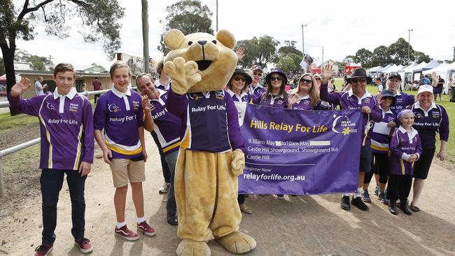 Members of the Hills Relay For Life during the OBF Parade.