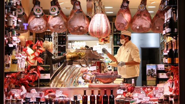 Butcher shop at Campo de' Fiori in Rome, Italy. Picture: Getty Images