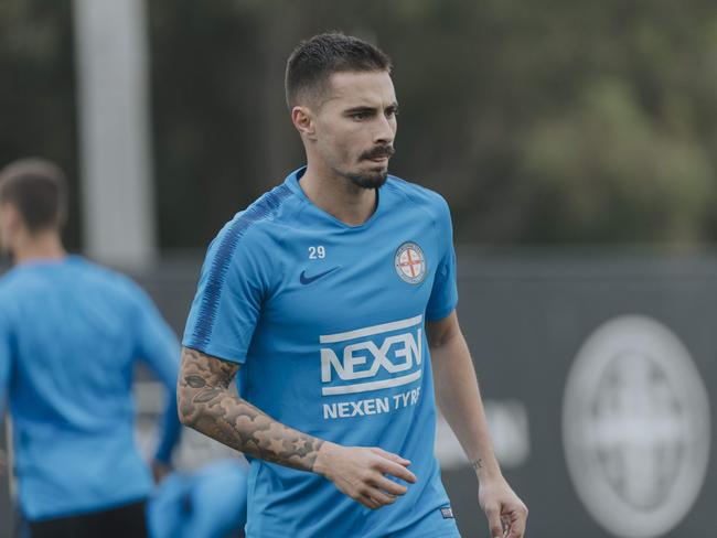 05/02/2019 New Melbourne City FC recruit, Jamie Maclaren during training in Melbourne. Source: MCFC