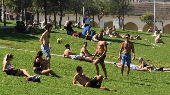 Tourists have been taking a relaxed approach to coronavirus despite strict community guidelines. Picture: AAP/Joel Carrett