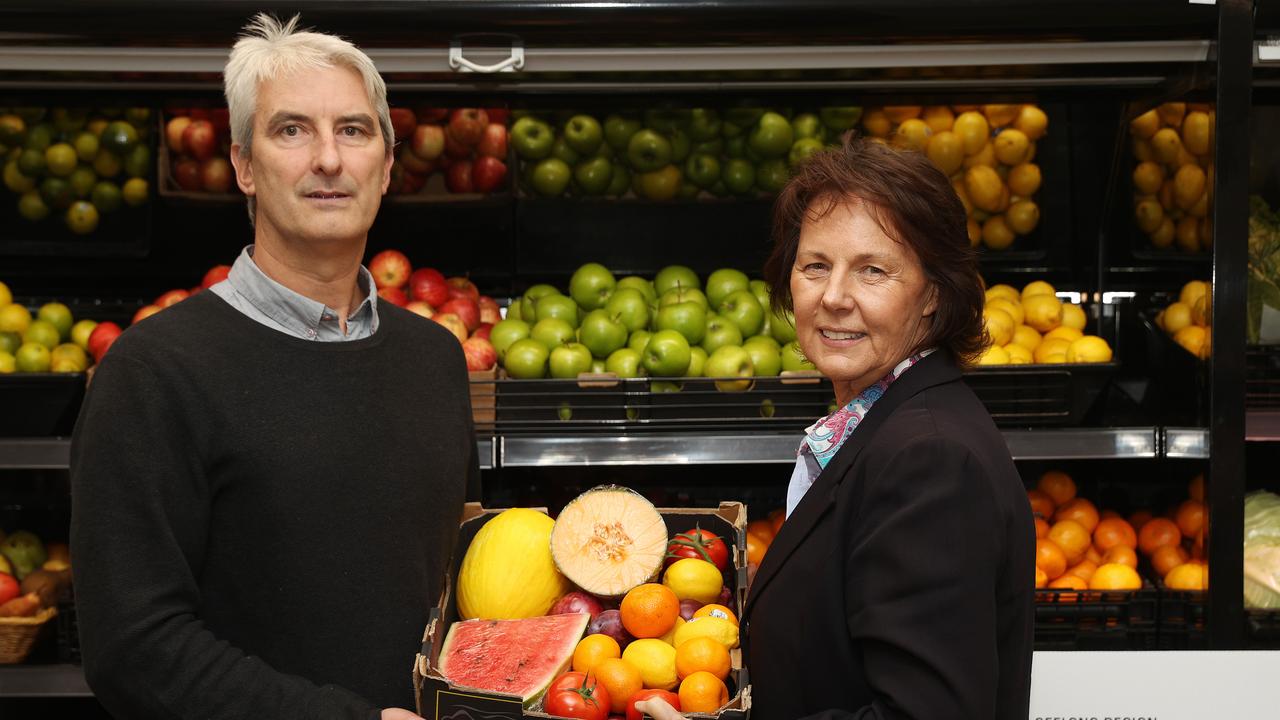 Geelong Food Relief Centre CEO Andrew Schauble and Geelong Foundation CEO Gail Rodgers. Picture: Alison Wynd