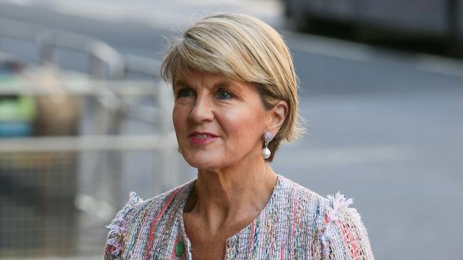 Australian Minister for Foreign Affairs Julie Bishop arriving at the Global Malaria Summit in London - London. 18 Apr 2018 Pictured: Australian Minister for Foreign Affairs Julie Bishop. Photo credit: Ian Lawrence / MEGA  TheMegaAgency.com +1 888 505 6342