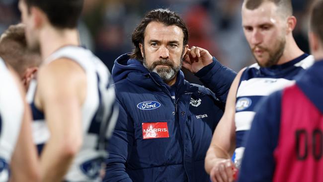 Geelong coach Chris Scott will need to pull into his bag of tricks to drag the Cats back into the top eight. Picture: Michael Willson/AFL Photos via Getty Images