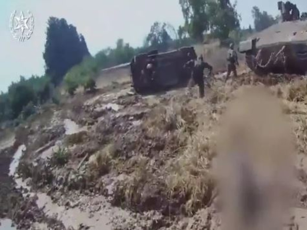 Armoured troops eventually arrived at the kibbutz. Picture: Israeli Police