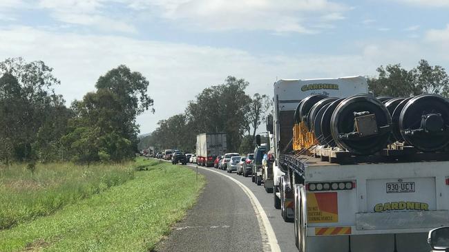 Bumper to bumper traffic on the Bruce Highway north of Gympie. Motorists are being asked to share their views on Bruce Highway upgrade priorities.