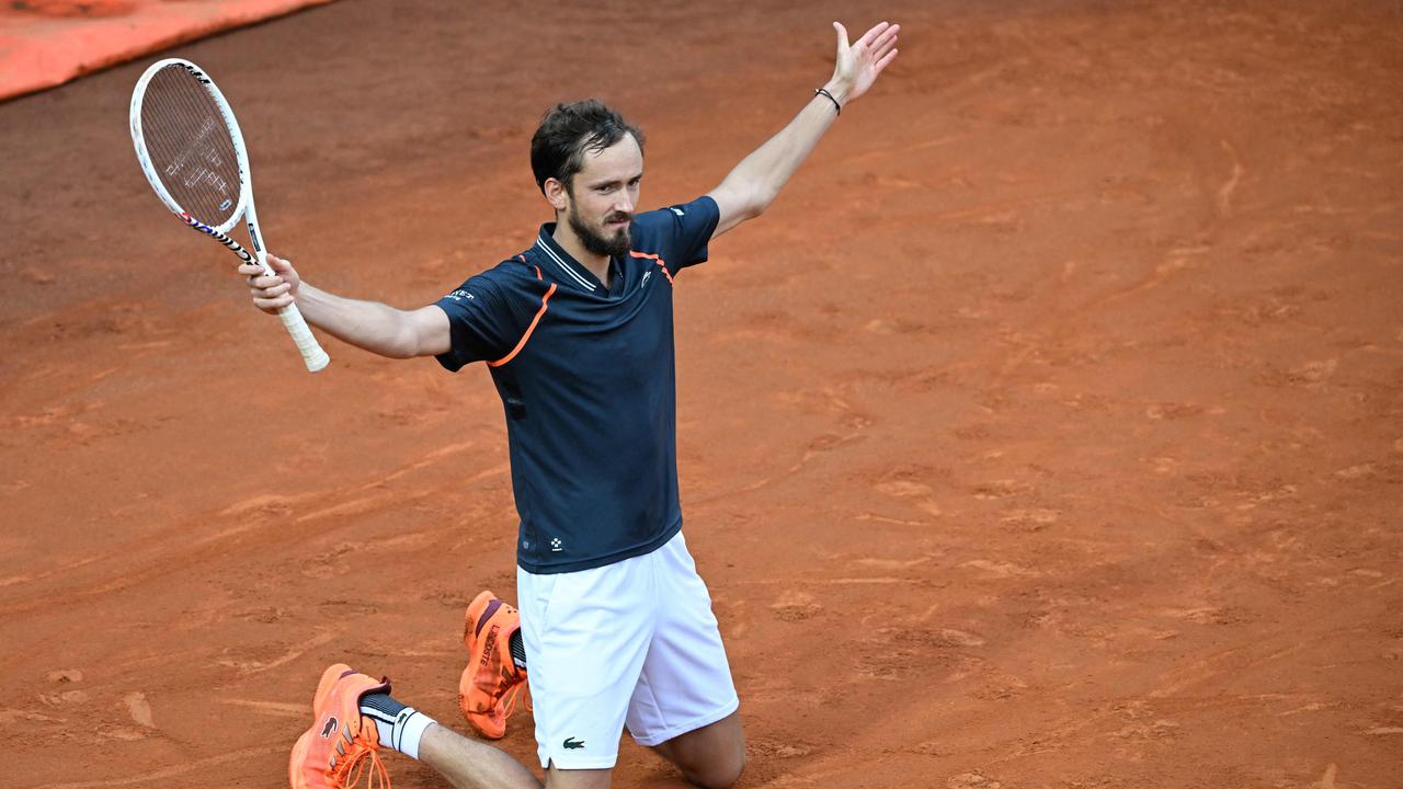 The win in Rome means Medvedev will be seeded second in Paris. (Photo by Filippo MONTEFORTE / AFP)