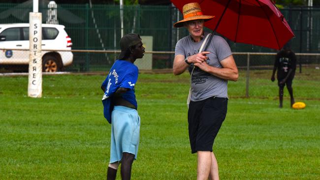 Images from the Round 9 NTFL MPL/WPL clash between the Tiwi Bombers and Palmerston Magpies at Bathurst Island, 30 November 2024. Picture: Darcy Jennings