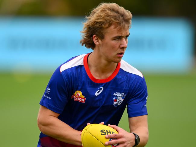 Ryley Sanders has made an impressive start at Whitten Oval. Picture: Morgan Hancock/Getty Images