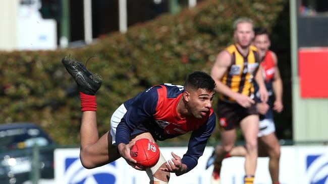 Cory Machaya of Casey took off this year. Picture: Hamish Blair