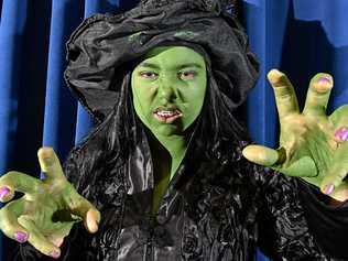 WICKED: Elphaba, played by Reese Corner, 15, is ready for opening night. Picture: Warren Lynam
