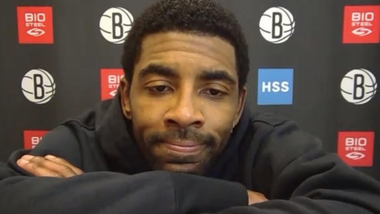 Kyrie Irving during his media conference.