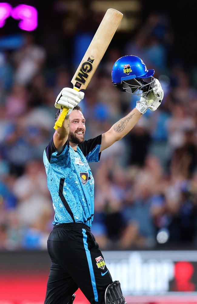 Matt Short made Strikers history with the fastest century in club history. Picture: Getty Images