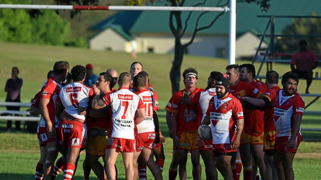 The Coffs Harbour Comets v South Grafton Rebels game had to be stopped early after numerous fights broke out and players were sent from the field.