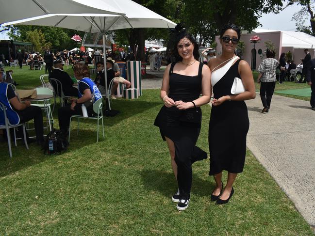 Guests in striking racewear at Penfolds Derby Day at the Flemington Racecourse on Saturday, November 02, 2024: