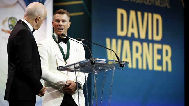 David Warner claimed his third Allan Border Medal, despite a disastrous show in last year’s Ashes.