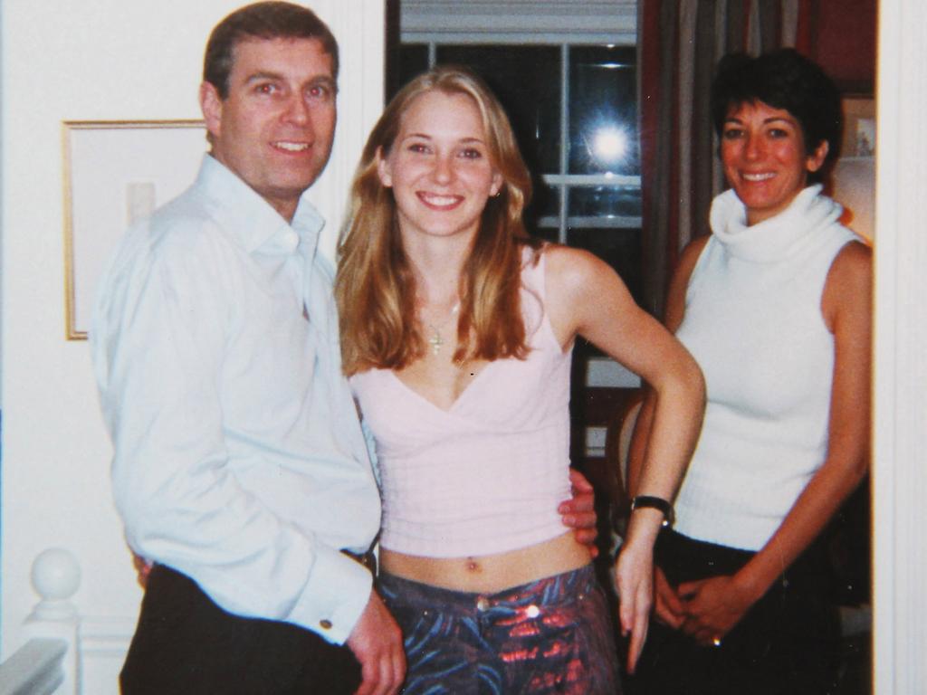 Prince Andrew and Virginia Roberts at Ghislaine Maxwell’s townhouse in London on March 13, 2001. Picture: Florida Southern District Court/Supplied