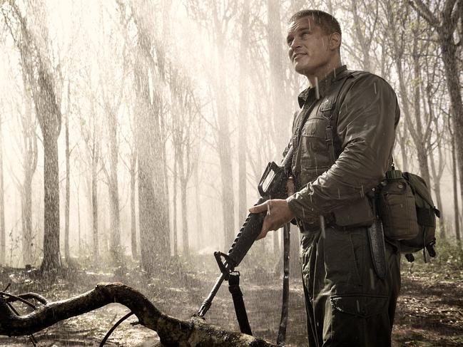 Travis Fimmel also starred as Major Harry Smith in the movie Danger Close: The Battle of Long Tan. Picture: Transmission Films.