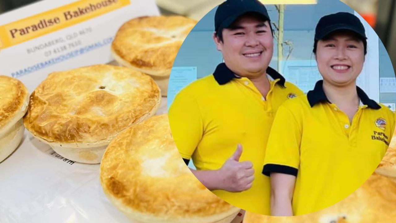 Bundaberg's Paradise Bakehouse, owned by Huyen Nguyen (left) and Lam Khong (right), won the prize for best plain meat pie at the prestigious Official Great Aussie Pie Competition.