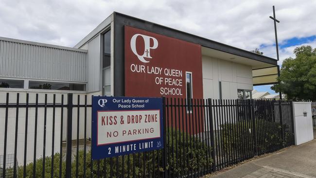 A member of the school community at Our Lady Queen of Peace School in Albert Park has tested positive for Covid-19. Picture: Roy VanDerVegt