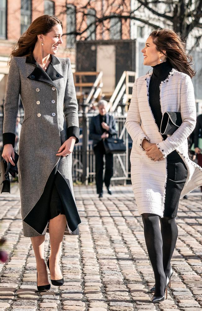 Kate and Mary visited the Danner Crisis Centre in Copenhagen. Picture: AFP